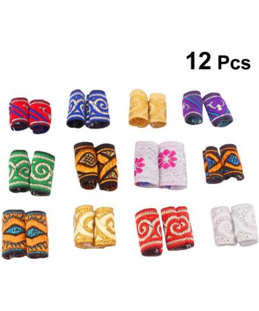 Beaupretty African Beads 12pcs Colorful Dreadlocks Beads Braiding Hair Cuffs Decorative Dread Rings Cloth Dread Hair Cuffs Accessories for Woman Man Hair Styling Accessories - Buy Online on GoSupps.com
