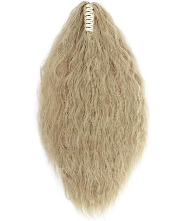 24" Long Ponytail Extensions Yaki Synthetic Claw Clip in Pony Tails Corn Wave Ponytail Curly Hairpiece for Women Ash Blond 24inch (Pack of 1) Yaki-Ash Blond - Buy Online on GoSupps.com