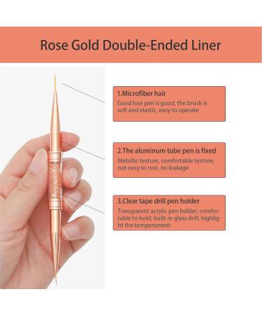 6pcs Professional Nails Art Brushes Set Double Ended Nail Striping Brush Thin Brushes For Gel Polish Pen Dotting Tool Drawing Small Details - Buy Online on GoSupps.com