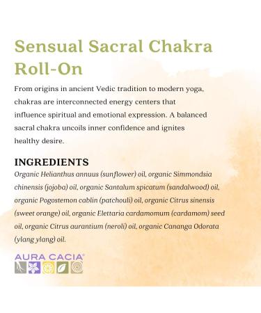 Aura Cacia Sensual Sacral Chakra Roll-On | Organic & GCMS Tested | 9.2 ml - Buy Online on GoSupps.com