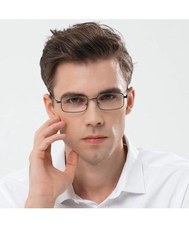 Hubeye 3-Pack Men s Reading Glasses - Rectangle Metal Frames Blue Light Blocking Feder Hinges +1.00 Diopter with Holster - Stylish & Durable - Buy Online on GoSupps.com