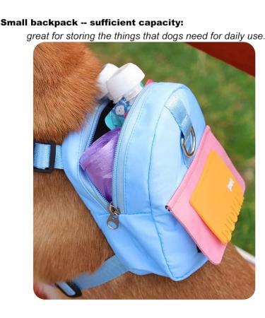 Yealay Dog Saddlebag Outdoor Dog Poop Bag Dispenser Treat Pouch Dog Saddle Bag Backpack Harness with Lead D-Ring Small Medium Dogs to Wear Saddle Bags for Hiking Travel Camping Training M Orange - Buy Online on GoSupps.com