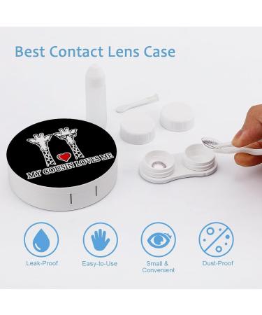 My Cousin Loves Me Round Case For Contact Lens Kit Storage Box with Mirror Printed - Buy Online on GoSupps.com
