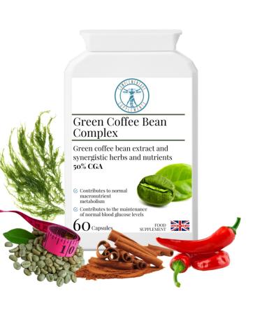 Complementary Supplements - Green Coffee Bean Complex Metabolism & Weight Loss Support - MAX Strength 8000mg 50% Chlorogenic Acid CGA Chromium Picolinate - 60 Capsules