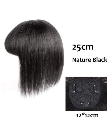 One Piece Straight Clip-In Human Hair Topper | Seamless Crown Closure | Natural Hairline | 12x12cm 25cm Natural Black - Ideal for All Hair Types - Buy Online on GoSupps.com