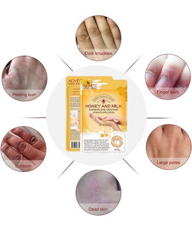 Generic Hand Mask 3 Pairs Hands Mask Moisturizing Gloves Honey and Milk Hand Masks Hand Skin Repair Renew Mask Infused Collagen + Natural Plant Extracts for Dry Aging Cracked Hands - Buy Online on GoSupps.com