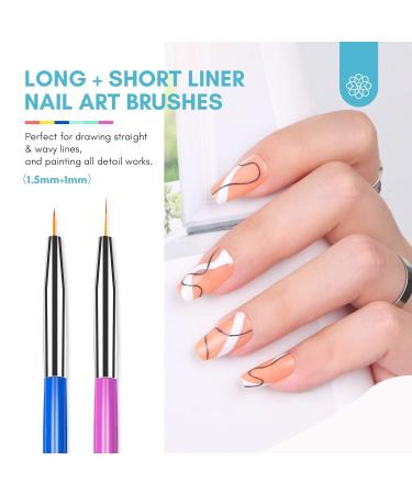 SAVILAND 6PCS Nail Art Brushes Set - Multi-Functional Gel Nail Brush Tools for Nail Design Extension & Liner - Ideal for DIY Nail Art in Vibrant Colors - Buy Online on GoSupps.com