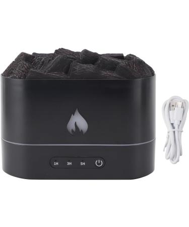 Syrisora Volcano Aroma Diffuser - 7 Colors Fine Fog Simulated Flame 250ml Quiet USB Charging Humidifier for Bedrooms - Black - Buy Online on GoSupps.com