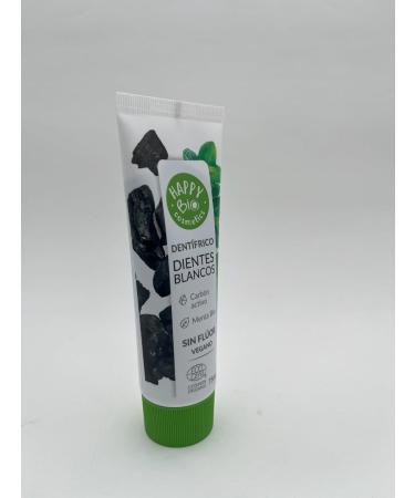  HAPPY BIO COSMETICS HappyBio Activated Charcoal and Mint Toothpaste Classic and Solid 75 ml Toothpaste with Mint Flavour for a Whitening Effect CPM Freshness Revitalizing and Lasting - Buy Online on GoSupps.com