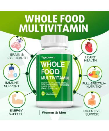 VEGEPOWER Whole Food Multivitamin + Iron Gummies - Energy & Gut Health Support 90 Ct - Buy Online on GoSupps.com