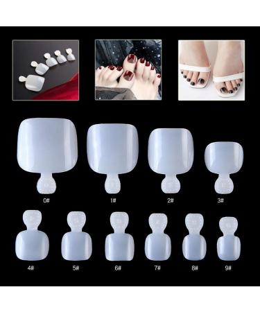 Mwoot 500 pieces full of wrong nail tips toenails toenails tips natural artificial toes toe toe set diy fake toenails 10 sizes of 50 pieces each