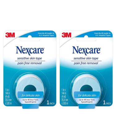 Nexcare Sensitive Skin Tape, 1 in x 4 yds, 2 Count (Pack of 1) - Buy Online on GoSupps.com