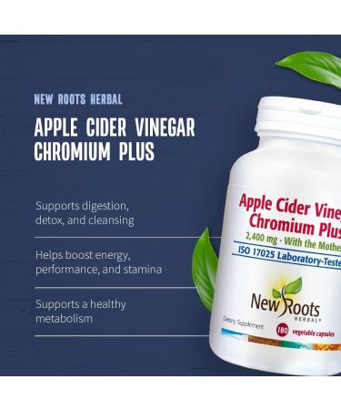 Apple Cider Vinegar Chromium Plus 2 400mg with The Mother - 180 Veg Caps for Digestion, Detox & Immunity - Buy Online on GoSupps.com