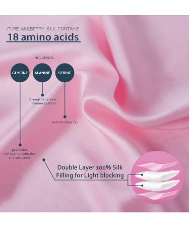 HERZLG LLFE Luxury Silk Sleep Mask - 100% Pure Mulberry Silk Blindfold (Pink) - Buy Online on GoSupps.com