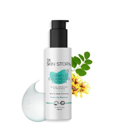 Makeup Remover with Intense Moisturization | Gentle Cleansing Lotion Cleanser | Enriched with Moringa & Shea Butter Paraben-Free All Skin Types -100ml