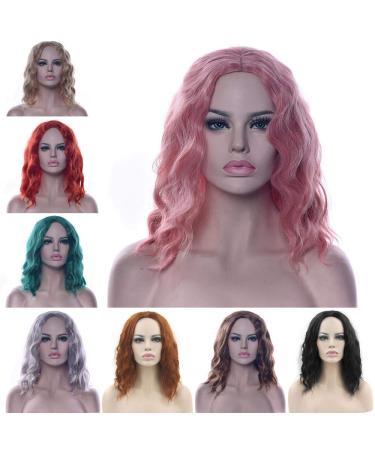 Shop LFMDJF Black to Gray Curly Short Synthetic Wig - 12 inches Party Hairpiece for Women in Black Blonde Pink Brown - Buy Online on GoSupps.com