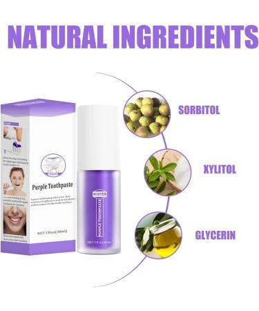 Purple Teeth Whitening Toothpaste - Deep Stain Removal for White Teeth | Remove Coffee & Yellow Stains (1 Pack) - Buy Online on GoSupps.com