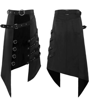 Men's Scottish Kilt Shoes | Stylish Medieval Punk Skirts | High Waist Slim Fit Black XL - Buy Online on GoSupps.com