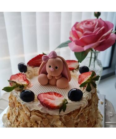 Brown Bunny Cake Topper 100% EDIBLE Decoration Personalised Name - Buy Online on GoSupps.com