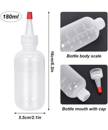 2PC Applicator Bottle Set - 4oz/6oz Transparent Squeeze Bottles for Hair Dye Glue Painting & Crafts - Ideal for Salon Use & Handicrafts (180ml) - Buy Online on GoSupps.com