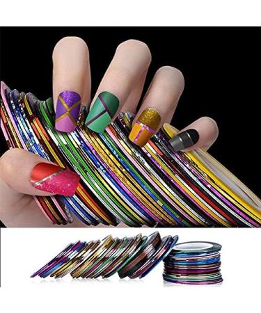 1 Rolls Glitter Nail Art Striping Tape Lines Width 1mm-Striping Tape for Nail Art-Nail Striping Tape Foil-Nail Striping Tape Thick-Nail Striping Tape with Dispenser-Self-Adhesive DIY Nail Art Tape - Buy Online on GoSupps.com
