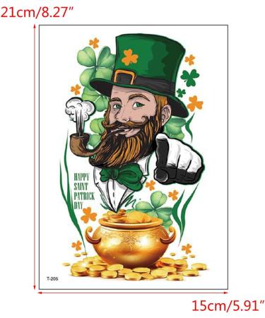 Patricks Day Temporary Tattooed Waterproof Fake Tattooed Stickers Patrick's Day Parties Favor Decorations Supplies Patrick Fake Tattooed Sticker - Buy Online on GoSupps.com