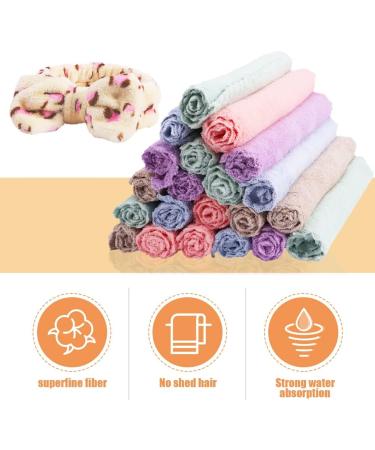 Denpetec 24Pcs Microfiber Face Towel Set with Women's Coral Fleece Headband - Highly Absorbent and Easy to Carry Wash Cloths - Buy Online on GoSupps.com