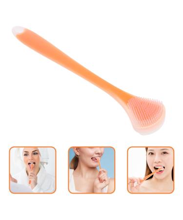 Beavorty Tongue Scraper - Silicone Double-Sided Tongue Cleaners for Oral Care & Bad Breath Elimination | Professional Dental Scraper Kit - Orange - Buy Online on GoSupps.com