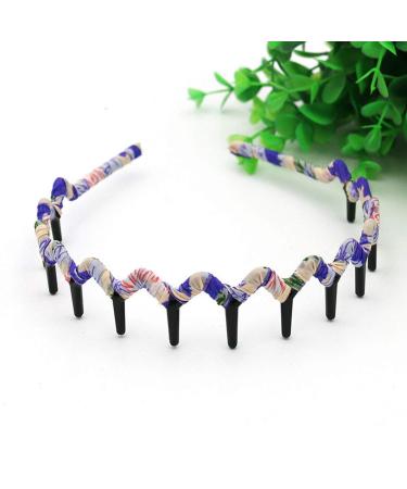 5PCS Zig Zag Wrapped Cloth Headband Hair Comb Set for Women - Buy Online on GoSupps.com
