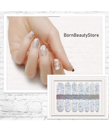 BornBeauty Glitter Nail Wraps - 5pcs Polish Decal Strips with Nail File - Adhesive Shine Nail Art Stickers Manicure Kit for Women and Girls - Buy Online on GoSupps.com