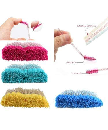 200Pcs Disposable Eyelash Mascara Brushes | Spoolies for Eyelash Extensions | 4 Color Bendable Brush Head | Bulk Lash Wands - Buy Online on GoSupps.com