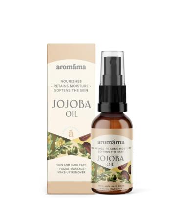 AROMAMA Jojoba Oil 50ml for Skin and Hair Fast Absorption Sensitive Skin Dry Hair Stretch Marks Makeup Cleanser Facial Massage Moisturizing Aromatherapy.
