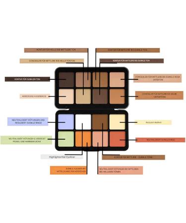 Creme Makeup Palette Cream Concealer Palette Covering Palette 16 Colors Contouring Contour Palette Facial Highlighter Makeup for Beginners - Buy Online on GoSupps.com