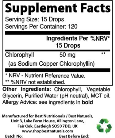 Best Naturals Liquid Chlorophyll Drops - 50 mg - 120 Servings Per Glass Bottle - 2 FL OZ (Pack of 3) 180 ml (Pack of 1) - Buy Online on GoSupps.com