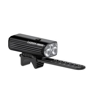 LEZYNE Macro Drive 1300XXL Bicycle Headlight, Bright 1300 Lumens LED, 148 Hour Runtime, Tri-Focus Optics, USB Rechargeable, Secure Hold, Front Bike Light Gloss Black