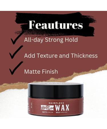 Buy Hair Wax for Men - All Day Hold Matte Finish Paraben Free 2.7 oz - Perfect for All Hair Types Improve Texture & Thickness - Buy Online on GoSupps.com