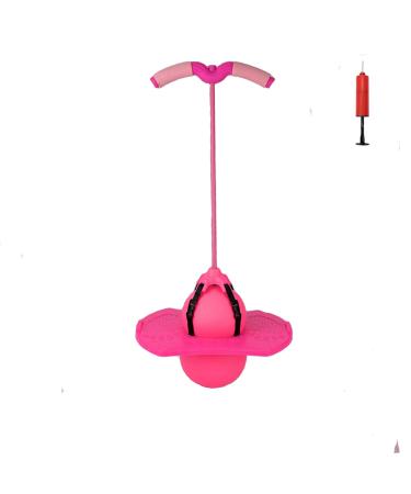 Christoy Pogo Jumper with Handle and Ball Pump, High Jump Toy Bounce Jump Trick Board Pogo Bouncing Ball Safe and Fun Pogo Stick for Kids Boys Girls and Adults (Pink)