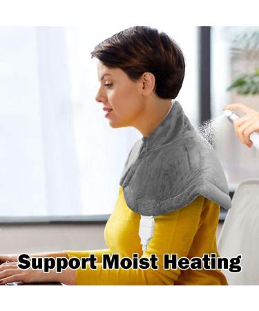 ZXU Electric Heating Pad for Neck and Shoulder - Moist & Dry Heat | 3 Heat Settings | Auto Shut Off | 1.9lb Weighted - 20x25 Large - Relief for Upper Back Pain and Cramps - Buy Online on GoSupps.com