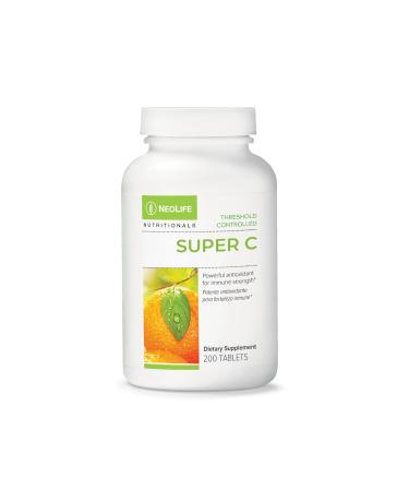 NeoLife Super C - Plant Based Extracts 430mg Vitamin C Supplement with Rutin Hesperidin Lemon Bioflavonoids Tablet Supplements Orange Juice Powder & Acerola Cherries - 200 Tablets