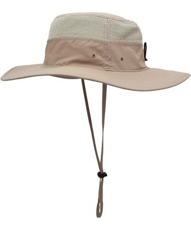 Home Prefer Men's UPF 50+ Wide Brim Sun Hat in Milk Khaki | Windproof Fishing Hat - Buy Online on GoSupps.com