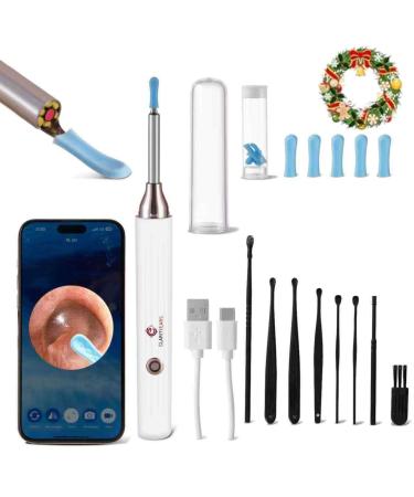 CLARITYEARS Ear Wax Removal Kit with Camera 1080P HD 6 LED Otoscope Ear Cleaner Earwax Removal Tool with App USB-C Rechargeable Ear Cleaning Kit for Adults and Kids
