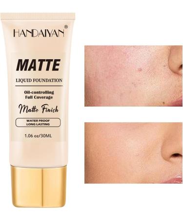 Liquid Makeup Foundation | Matte Liquid Full Coverage Face Foundation | 1.06 Fl Oz Lightweight Moisturizing Liquid Coverage Foundation High & Natural Full Coverage - Buy Online on GoSupps.com