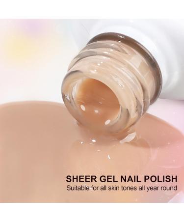 Artdone Sheer Gel Nail Polish Set - 6 Colors Translucent UV Gel for All Seasons - Milky White Pink Nude & Brown - Soak Off LED Lamp Manicure Kit - Buy Online on GoSupps.com