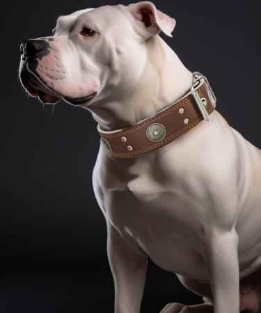 Luxurious Handmade Leather Dog Collar - 5cm Wide for Large & Medium Breeds (42-52cm) - Soft & Durable Brown Neck Band - Buy Online on GoSupps.com