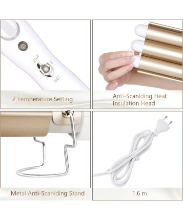 Flintronic 3-Barrel Curling Iron - 22mm Wave Iron for Long & Short Hair | Quick Heating Curler with 5 Hairpins - Buy Online on GoSupps.com