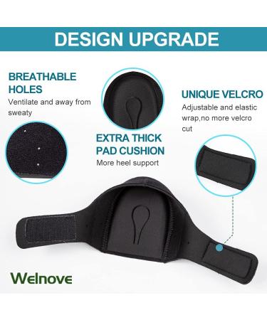 Welnove Heel Protectors - Breathable Pain Relief Pads for Plantar Fasciitis & Tendinitis - 2 Black Pillows for Cracked Heels & Foot Pain Support - Buy Online on GoSupps.com