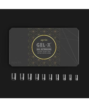 Apres Gel-X  Sculpted Square Short Box of Tips | 500 Gel-X Tips | Premium Quality | 10 Sizes 0-9 | No size 00 included