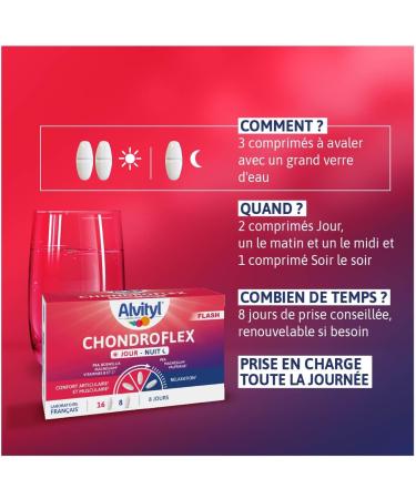 ALVITYL Chondroflex Jour Nuit Formule Flash - Double action : jour & nuit - PEA Confort articulaire et musculaire relaxation - 8 Jours - Buy Online on GoSupps.com