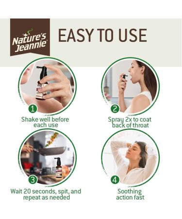 Nature's Jeannie Sore Throat Spray - Cherry Flavor - 3.4 Fl Oz - TSA Travel Size Natural Germ-Fighter with Oregano Oil & Cloves for Soothing Relief - Shop Internationally - Buy Online on GoSupps.com