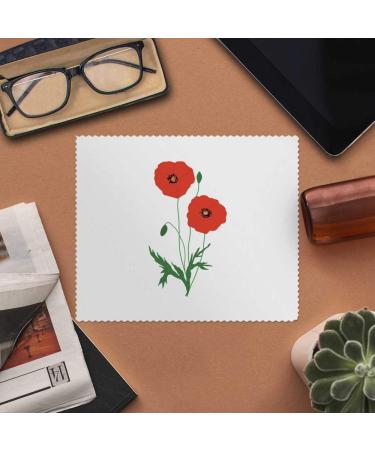 Buy Azeeda Microfiber Cleaning Cloths - Poppies with Buds & Leaf Design | 2 Pack - Perfect for Eco-Friendly Cleaning | International Shipping Available - Buy Online on GoSupps.com
